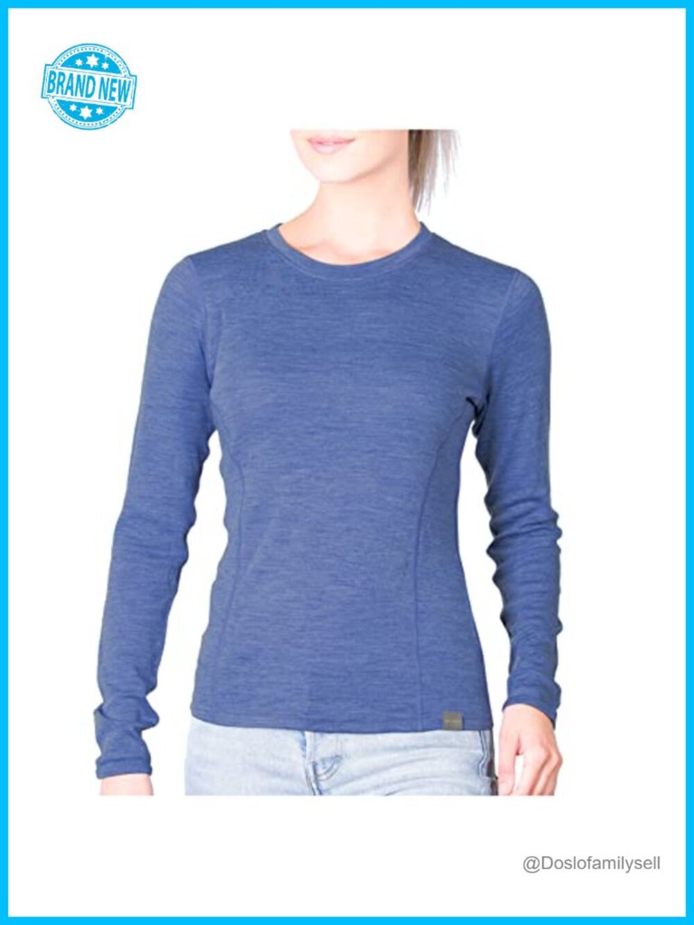Womens 100% Merino Wool Long Sleeve Base Layer Thermal Crewneck Shirt